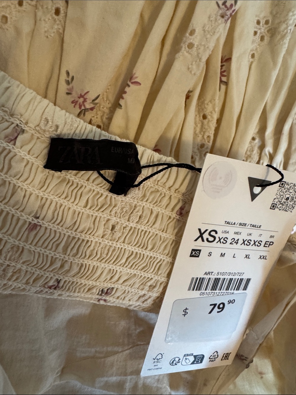 Zara Cream Floral Lace-Trim Sundress - Picture 3 of 3
